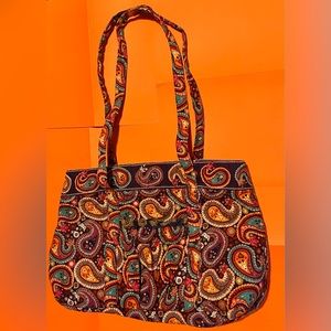 Purple paisley tote bag